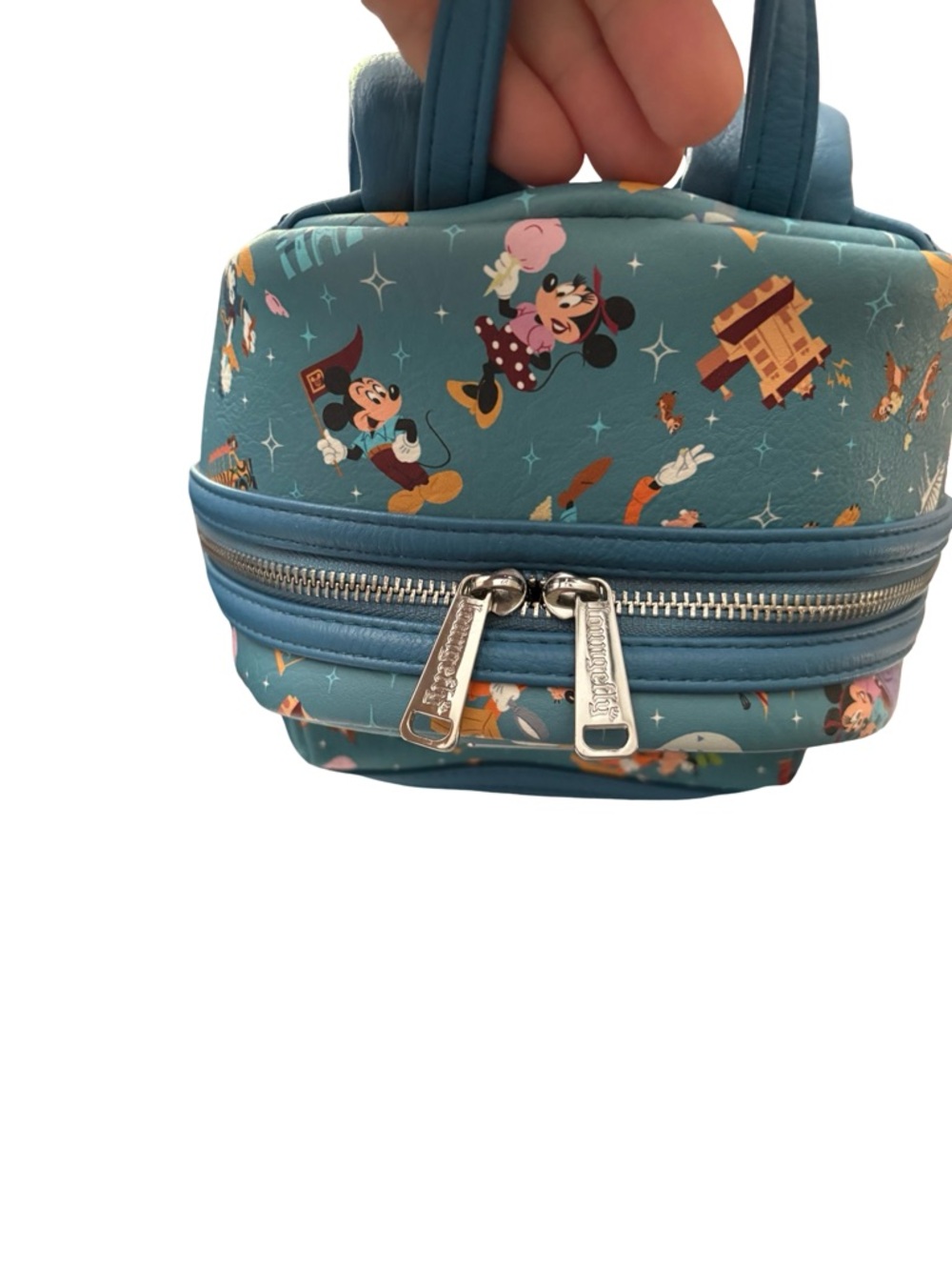 Disney Parks Loungefly Mini Backpack Characters & Attractions Teal - Picture 4 of 7